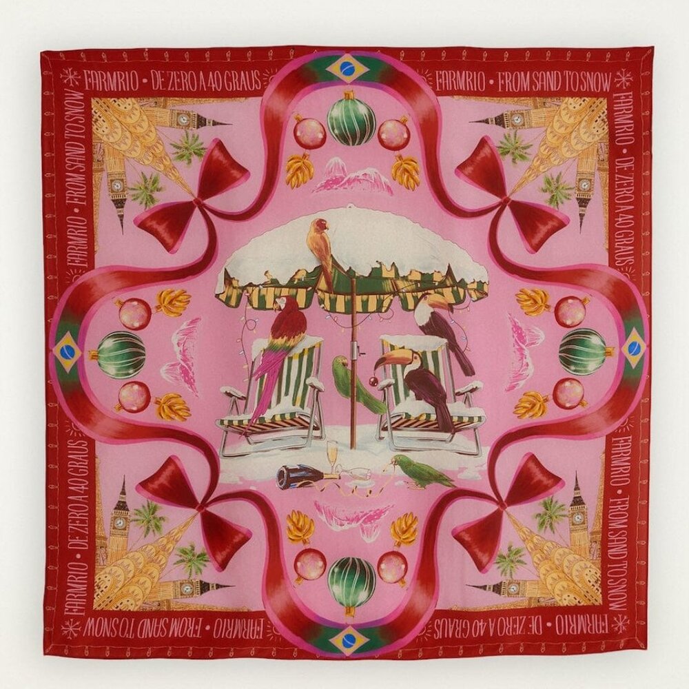 NWT Farm Rio Multicolor From Sand to Snow Bandana Scarf